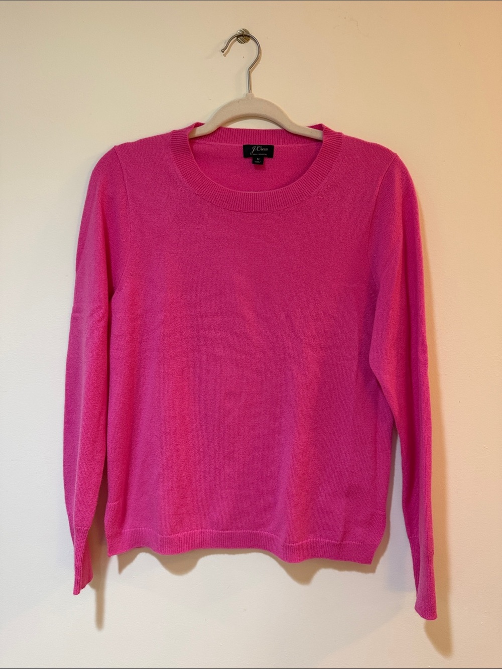 J. Crew Bright Pink Crewneck Sweater
